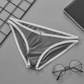 Men's low waist rib knit polyester shorts in solid colour with U-convex thread detailing, front view