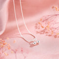 Silver cherry necklace with 925 silver pendant on adjustable snake bones chain
