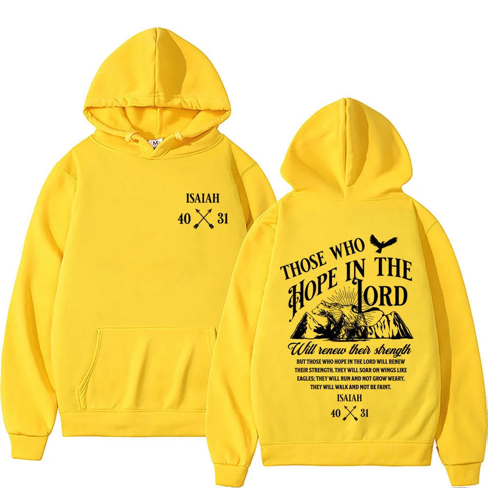 Unisex Christian Jesus letters print hoodie in black, loose fit, long sleeve, 65cm length
