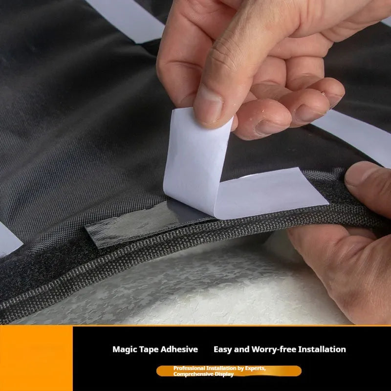 Black car roof insulation mat for Wrangler JL18 made from 600D Oxford cloth, PE board and thermal insulation foam