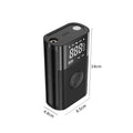 Wireless handheld digital display air pump with LED light and accessory nozzles for car and bicycle tyres