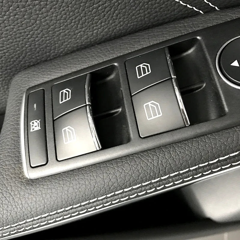Black glitter decorative sticker for car electric window switch button.