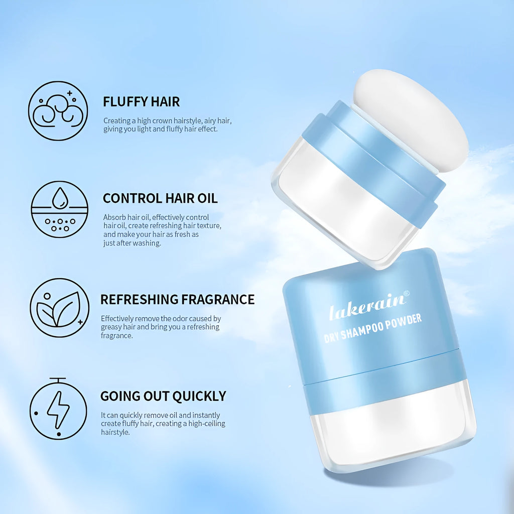 Disposable 5g dry hair powder kit with sponge and mirror for no-rinse hair refresh