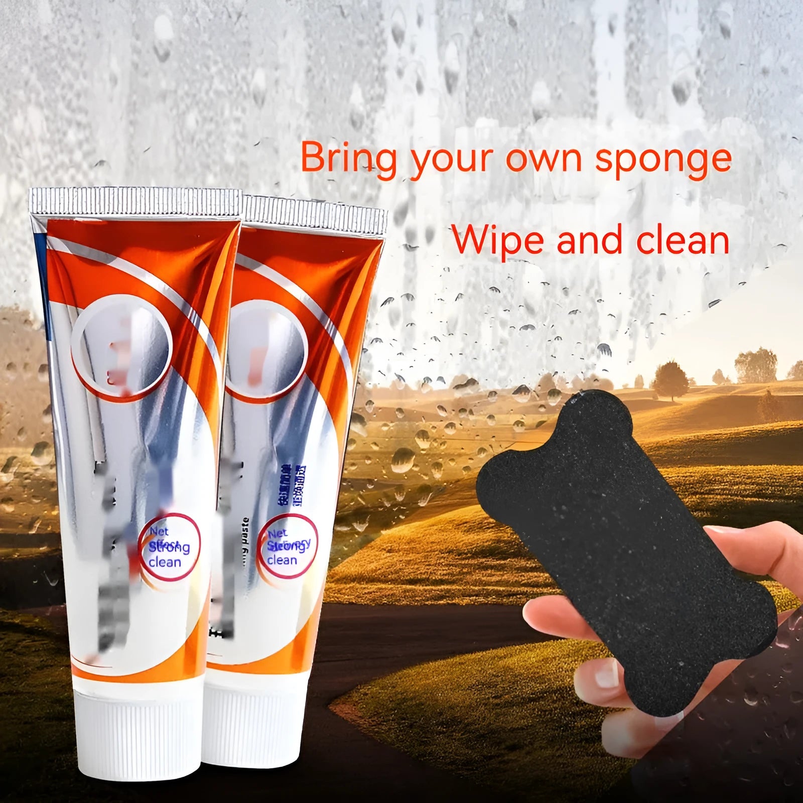 65ml white bottle of car windshield cleaning paste for oil stain removal