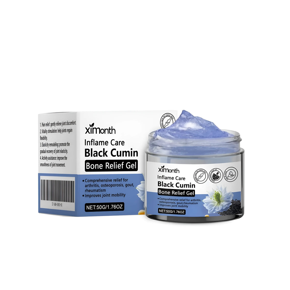 50g tube of Joint Bone Relief Gel with mint and cumin oil ingredients