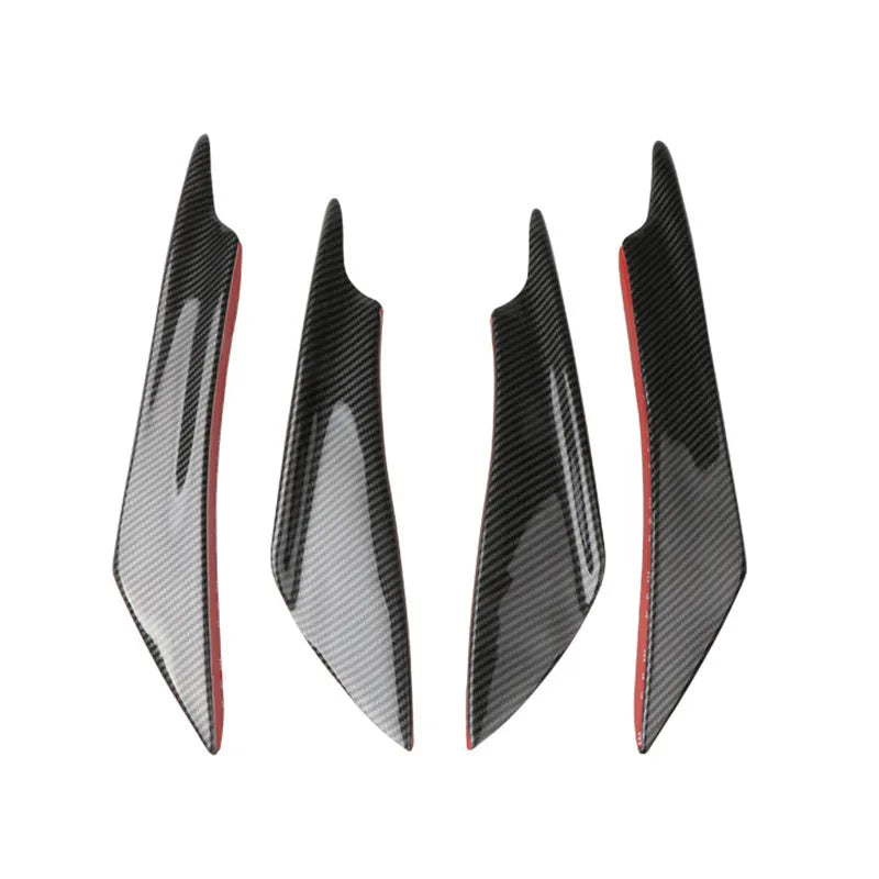 Carbon fibre bumper blade spoiler set of four for automotive front bumper installation