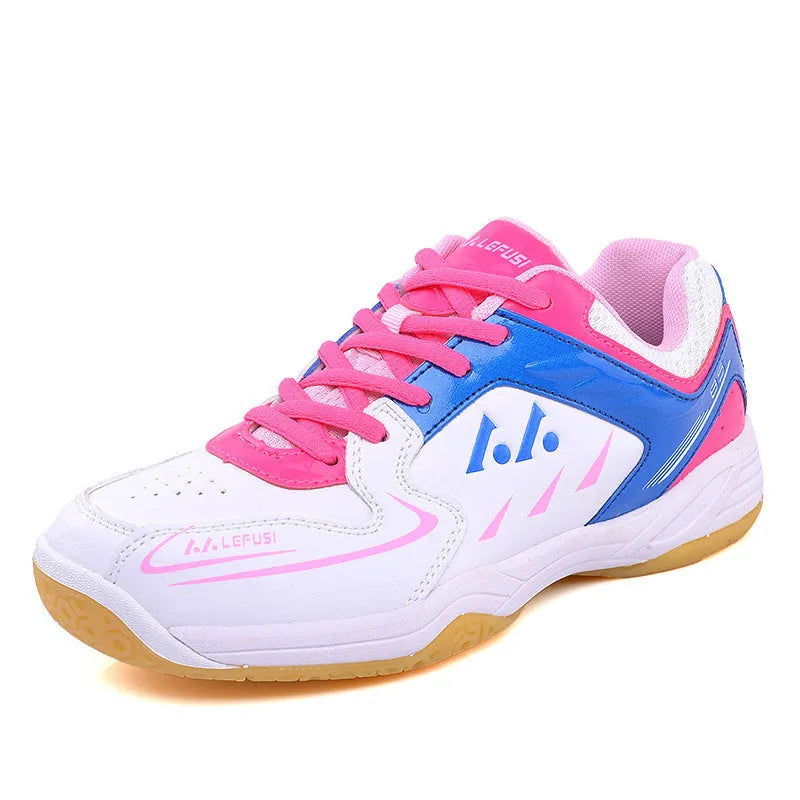 Casual multicolor low top badminton shoes with mesh lining and MD sole in red