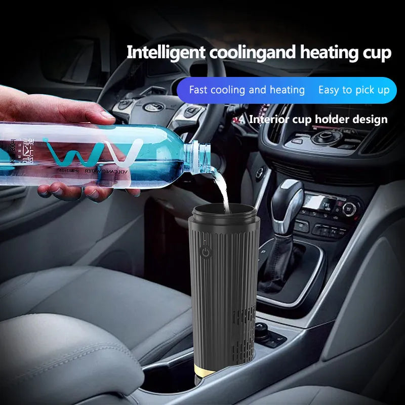 12V car-mounted smart heating and cooling cup, 36W, PP ABS Teflon, 111 x 96 x 235 mm, black blue white