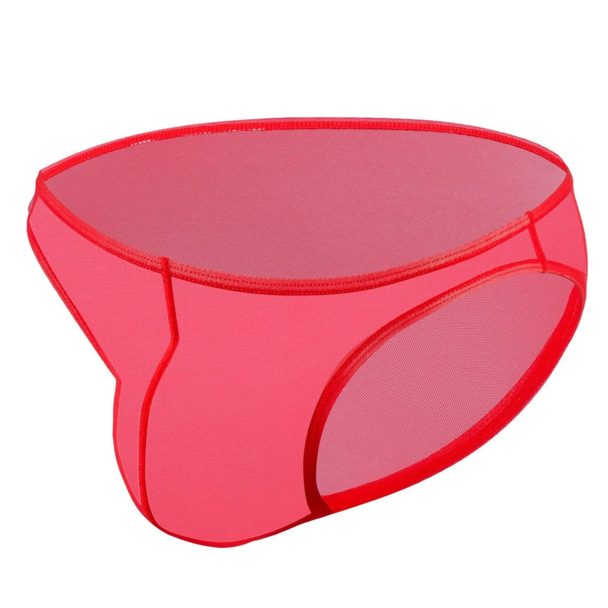 Men's ice silk triangle briefs in black red and white low waist quick dry nylon underwear