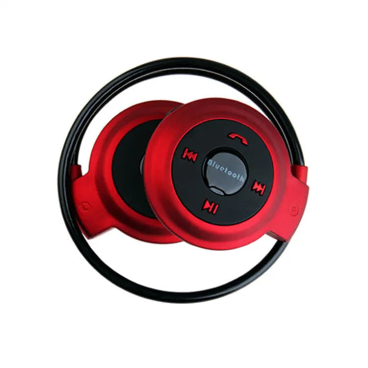 Wireless Bluetooth hanging ear headset in black, red, blue, or gold with 10m range and call function