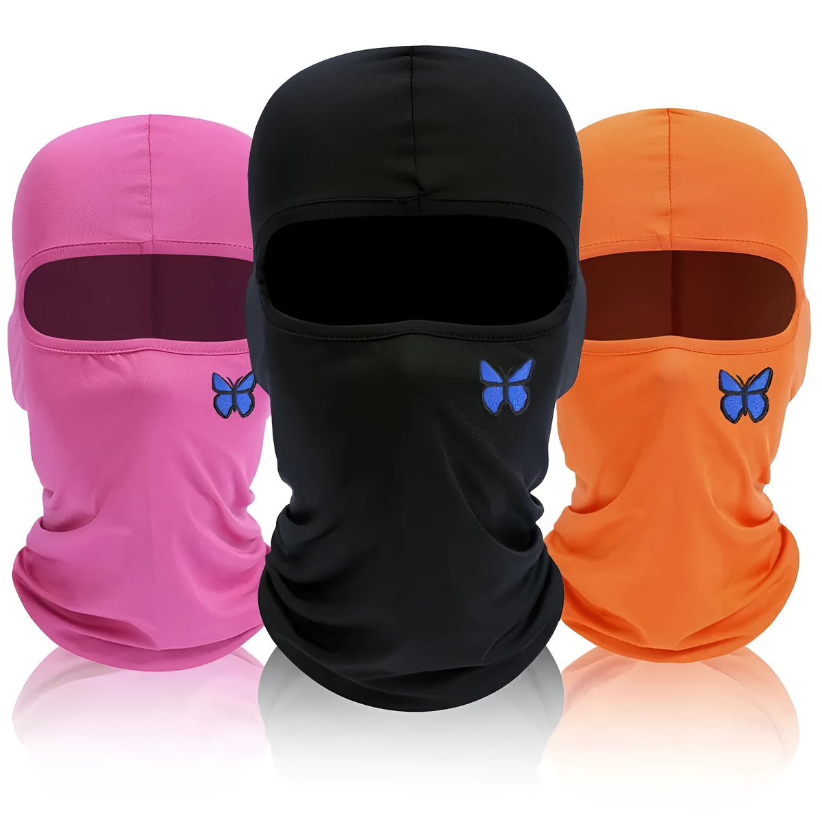 Breathable polyester sleeve cap with no-roof crown, butterfly element, available in eight colours.