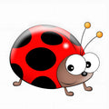 Ladybird insect cartoon sticker for car windows and laptops, 14.5cm in size