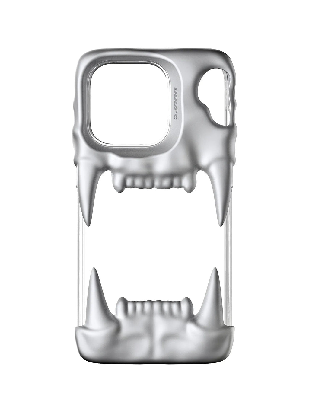 Silicone mobile phone case with full transparent inner shell for iPhone in metallic silver