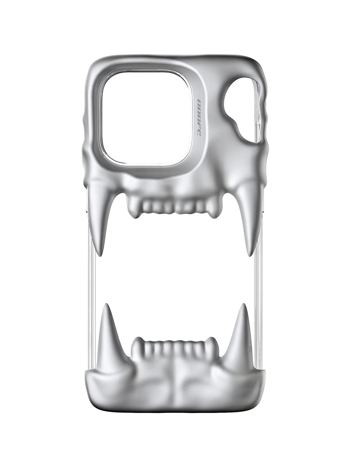 Silicone mobile phone case with full transparent inner shell for iPhone in metallic silver