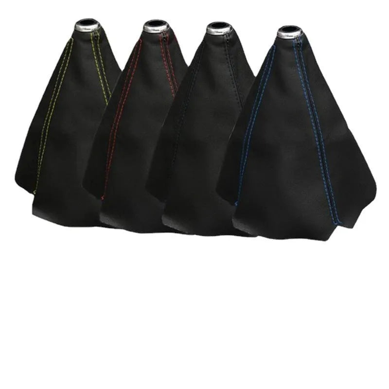 Universal car lever dust cover with bright head or black head and coloured line or carbon pattern options