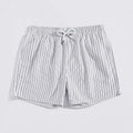 Men's white striped quick-drying beach pants with lining, loose plus size, sizes M to XXXL