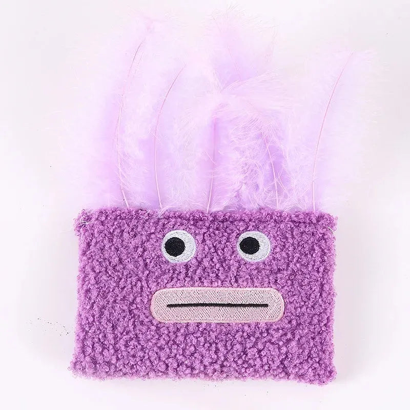 Colourful big mouth explosion head shaped catnip plush toy for cats.