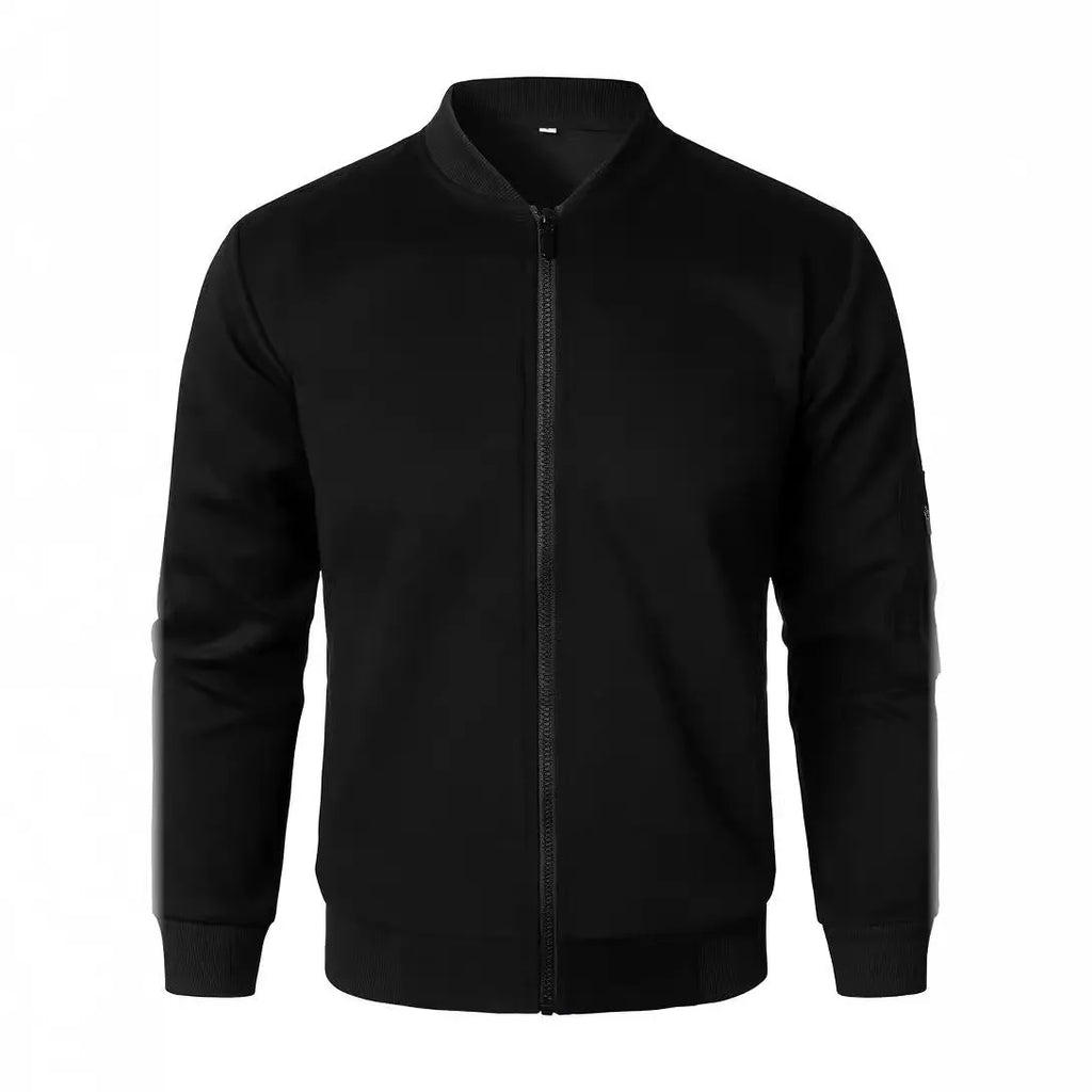 Men's loose fit knitted jacket in light business style with long sleeves