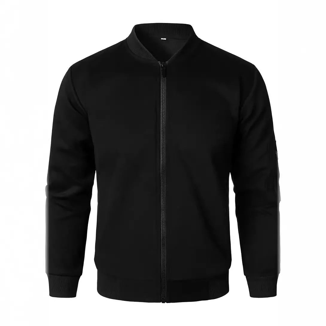 Men's loose fit knitted jacket in light business style with long sleeves