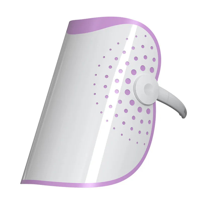 White and purple photon IPL beauty mask device for home facial treatment.