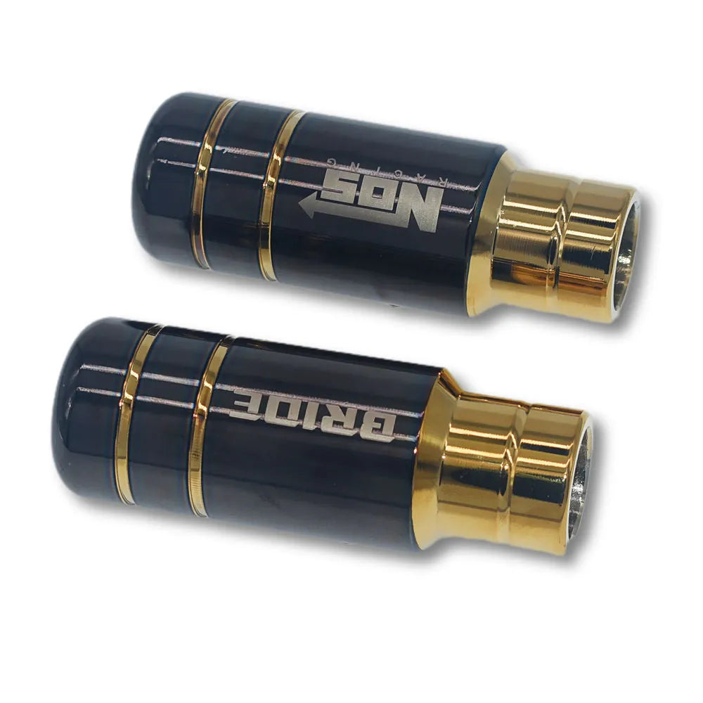 Roasted blue and gold aluminium alloy gear shift head with rubber sleeves for manual transmission cars