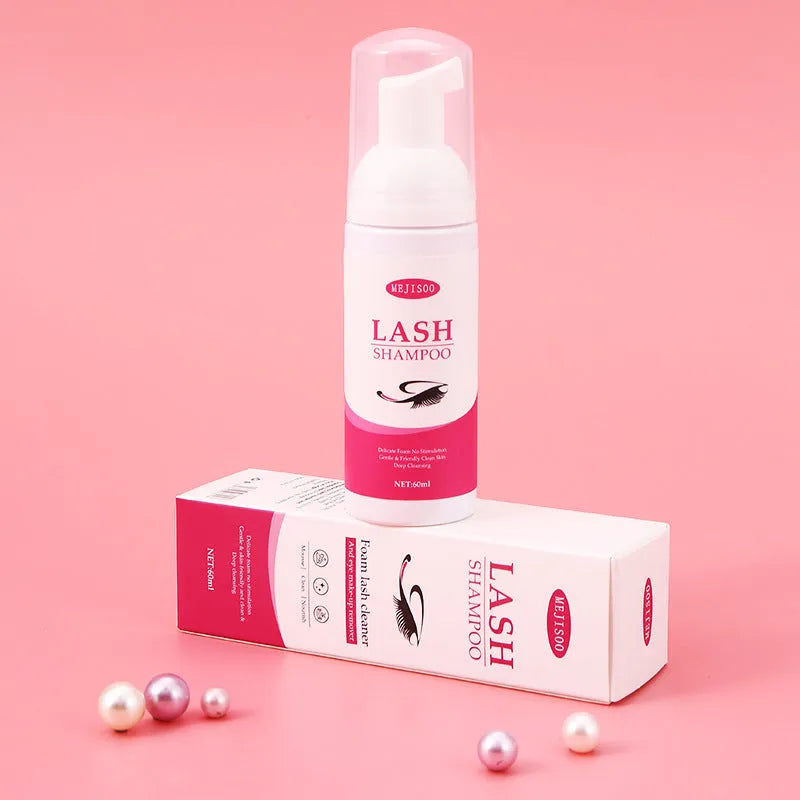60ml bottle of eyelash cleaning shampoo mousse for lash hygiene