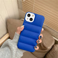Down jacket style iPhone case in solid colour, silicone and TPU back cover for iPhone 14, 13, 12, 11, XR