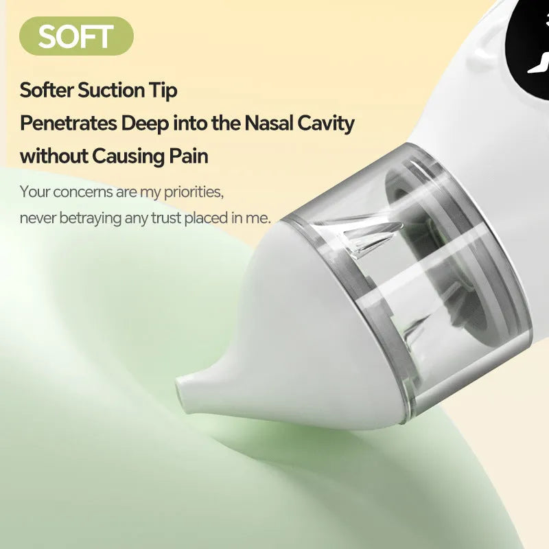 White silicone electric nasal aspirator for children with anti-backflow design