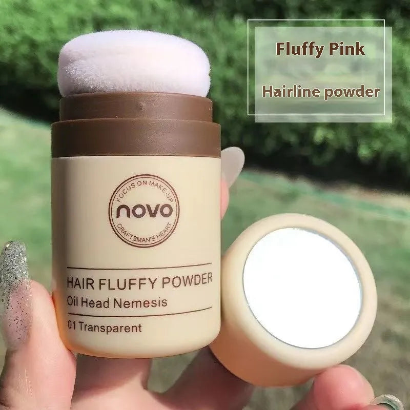 Oil control booster powder for hair and face in four shade variants including brown and dark brown