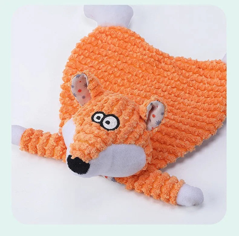 Brown velvet pet stuffed toy with sound paper for cats and dogs