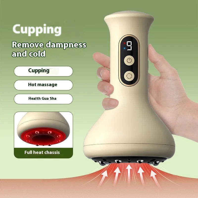 BG01 smart cupping device light yellow with UK plug and foam bag