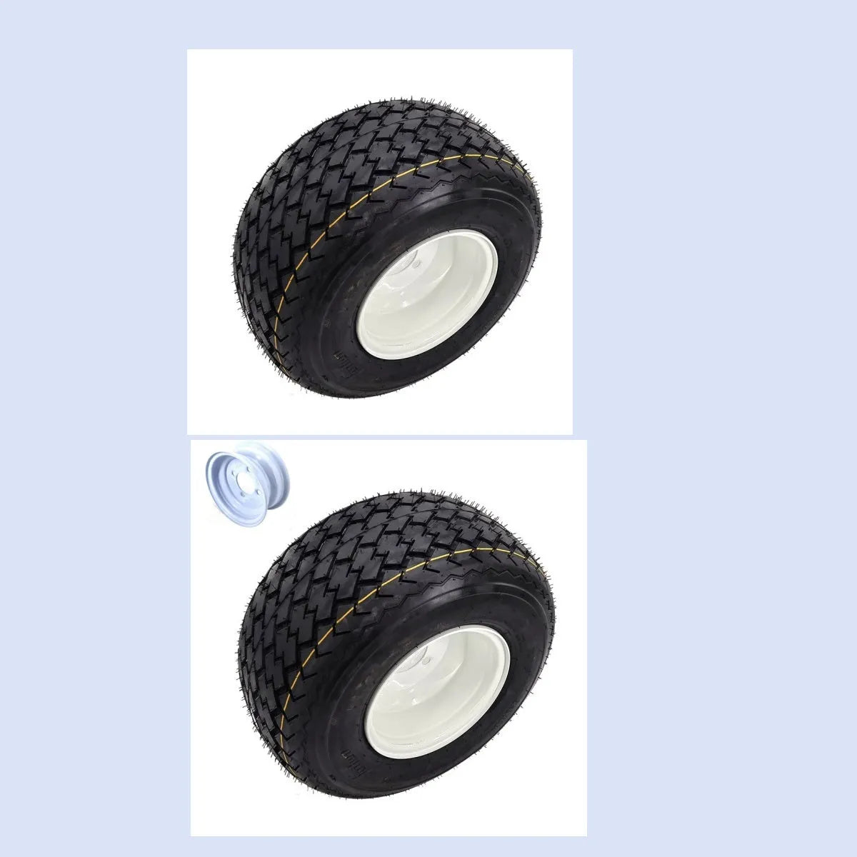18x8.50-8 golf buggy vacuum tyre and wheel hub, approximately 410mm diameter and 220mm height