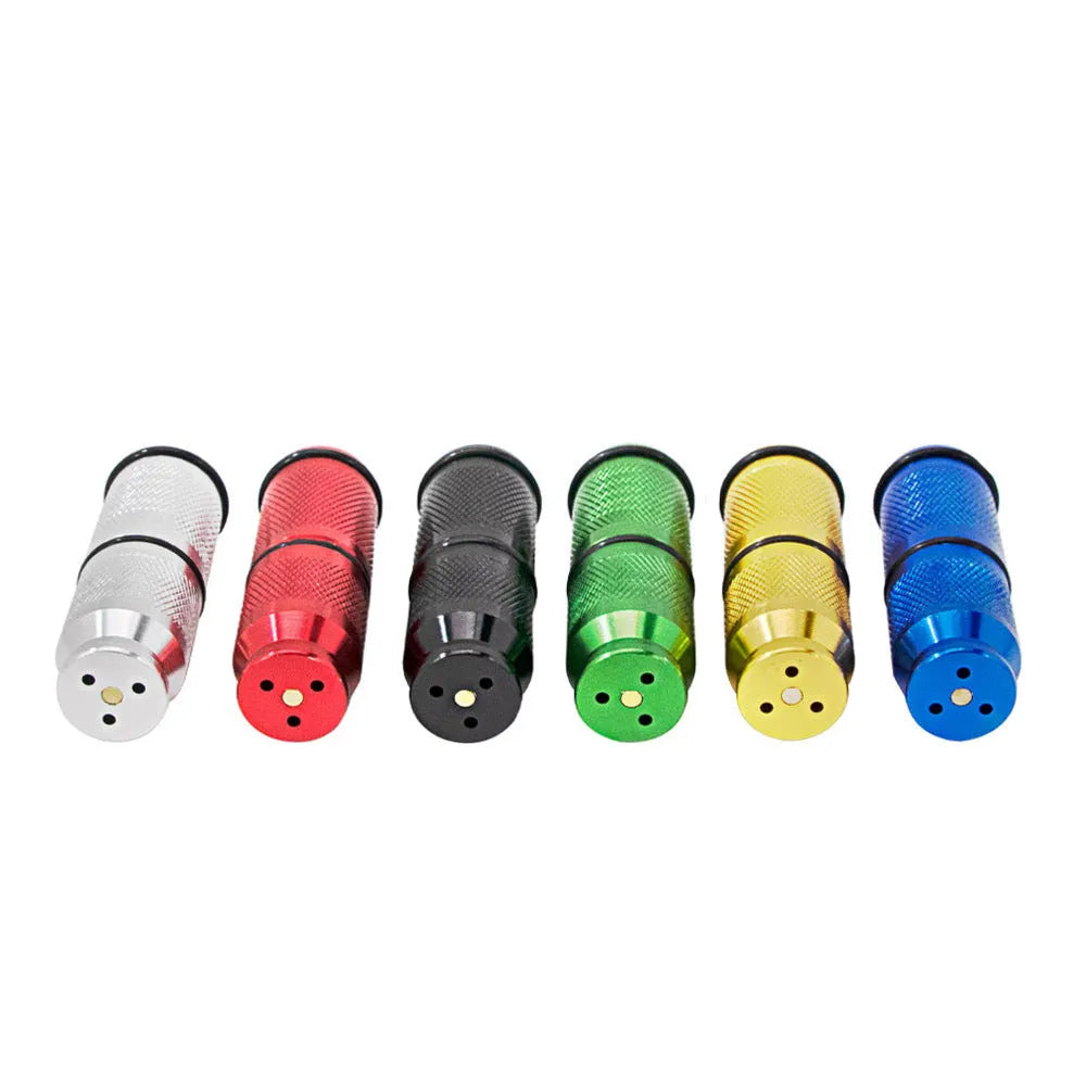 Cylindrical metal cream soda bomb opener in black, red, gold, blue, green, or silver with windproof function
