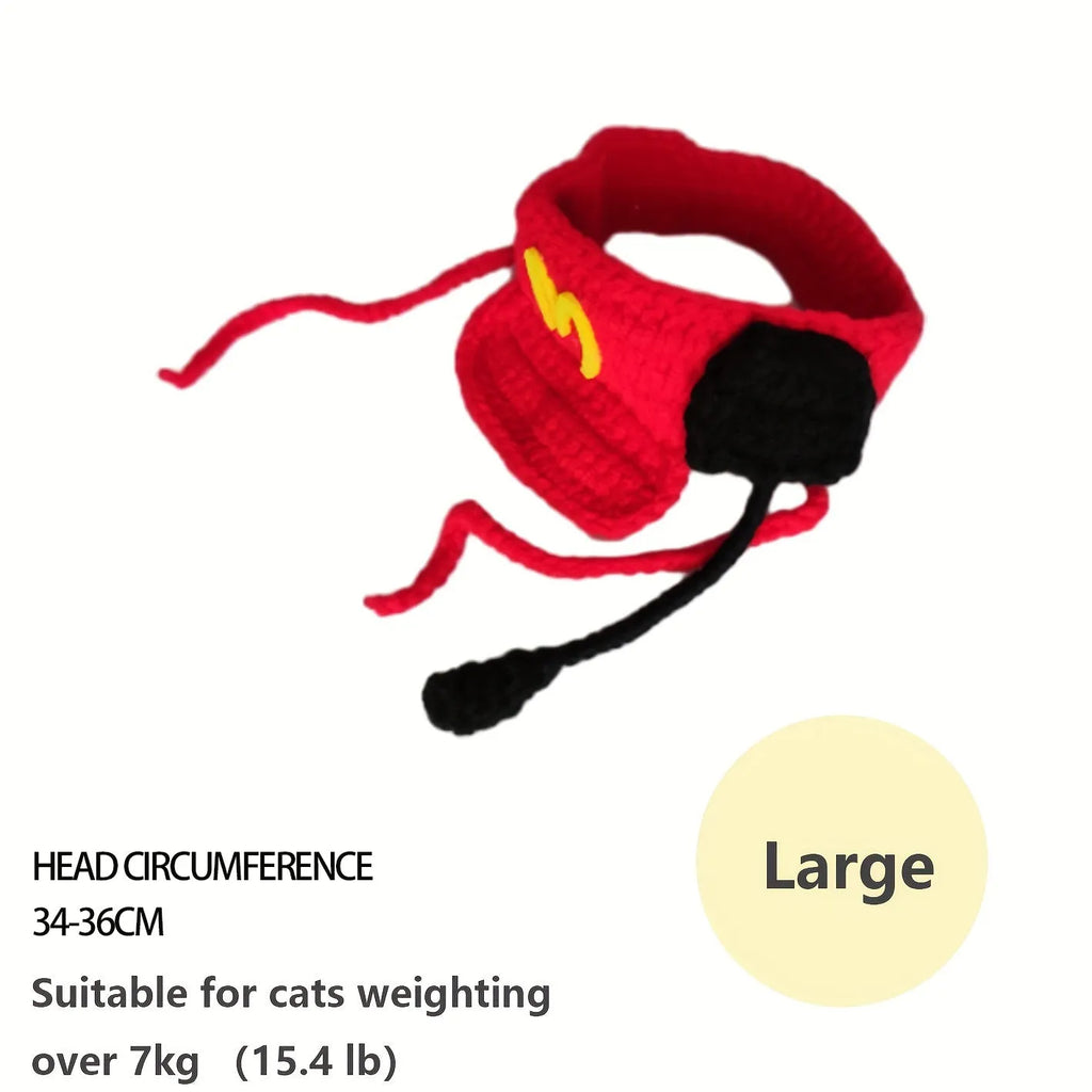 Handmade chef hat and cotton knitted sweater costume for small to medium cats and dogs