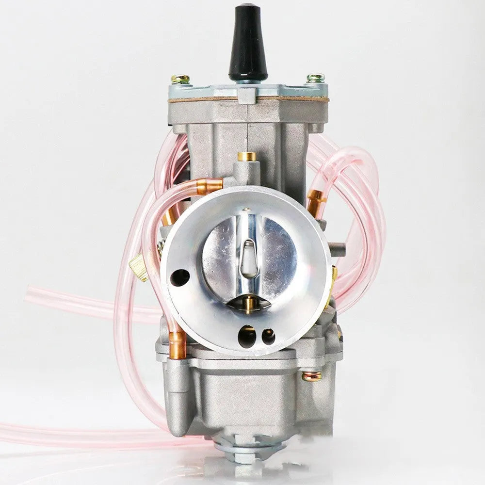 Sandblasted PWK motorcycle carburetor kit with multiple bore sizes for engine tuning