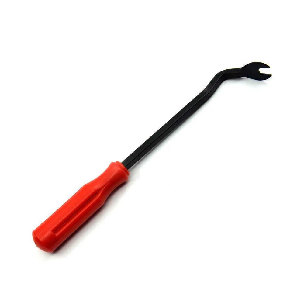 Red-handled automotive clip driver for GM door panel nailing with steel construction
