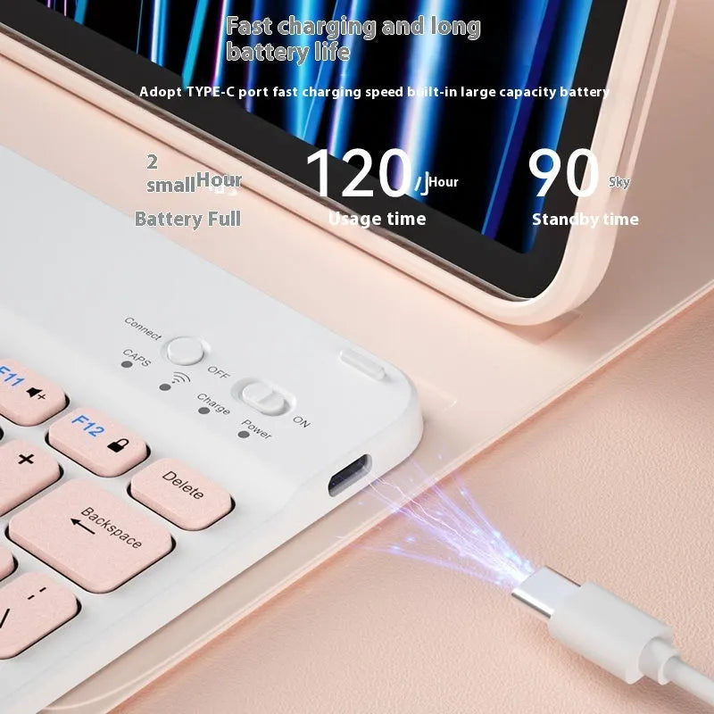 Bluetooth keyboard with rechargeable battery in multiple colour options