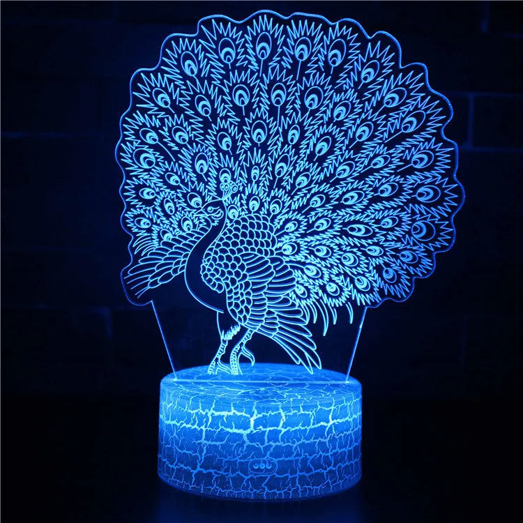 Small acrylic USB table lamp with touch control on a wooden desk.
