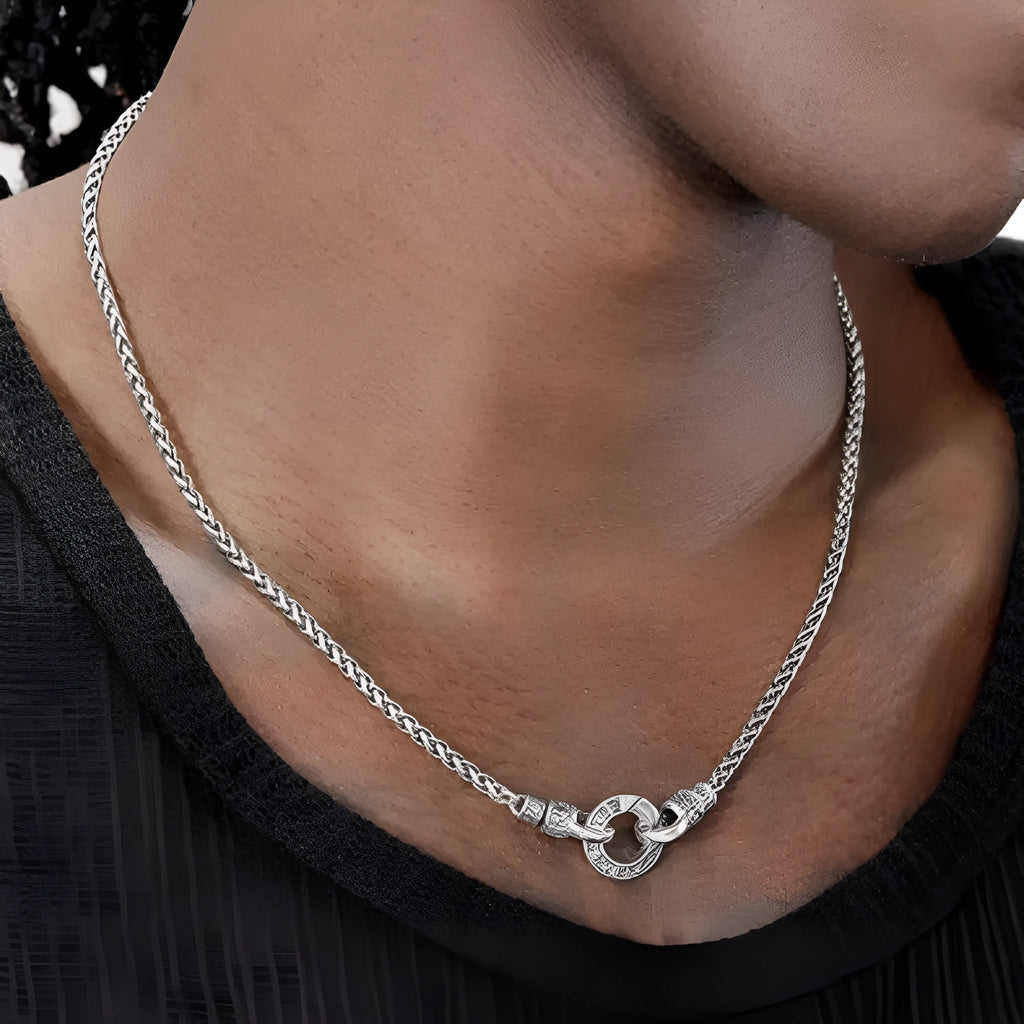 Silver sterling S925 clavicle necklace with fine chain and pendant, shown at various lengths.