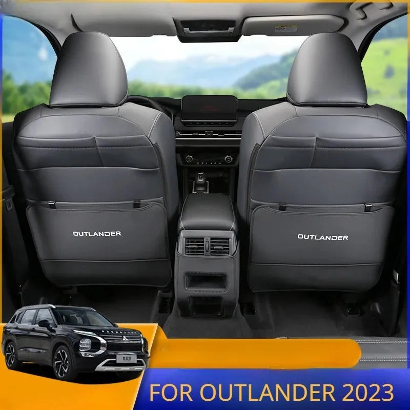3-piece leather anti-kick pad set for 2023 Mitsubishi Outlander seat protection