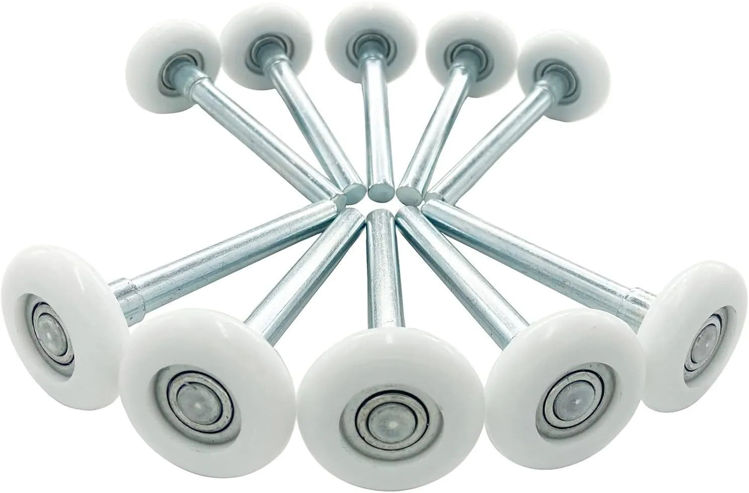 10 pack steel garage door rollers white with 2 handle winding strips