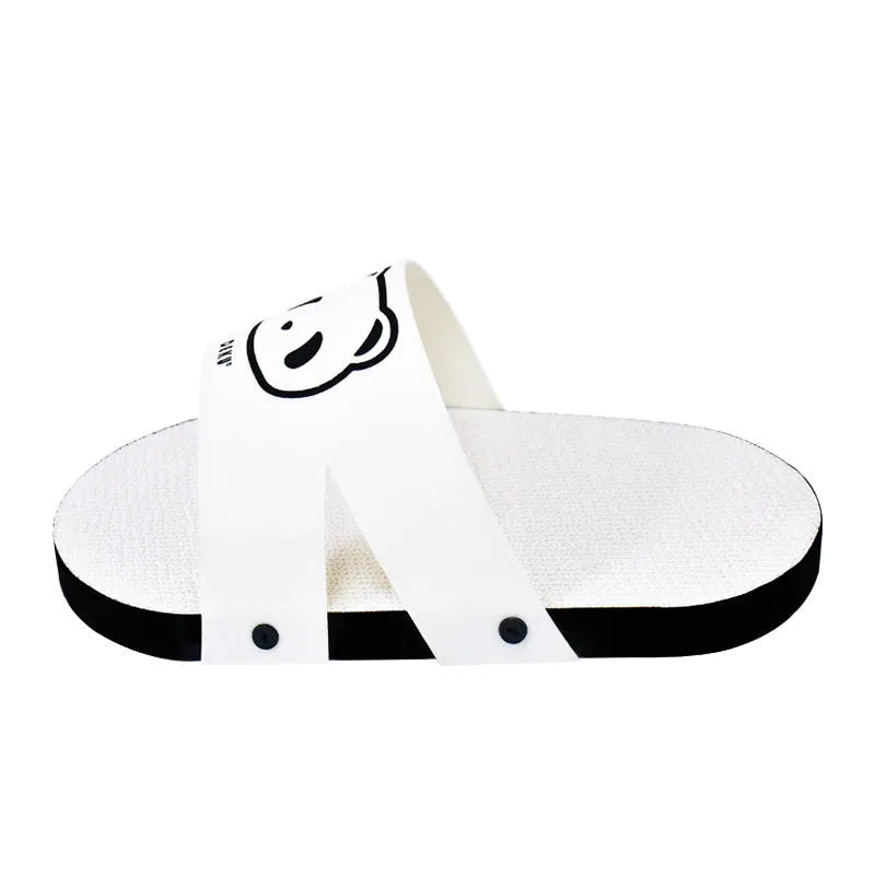 White corrugated paper cat scratch board with slipper-style design for indoor cat scratching