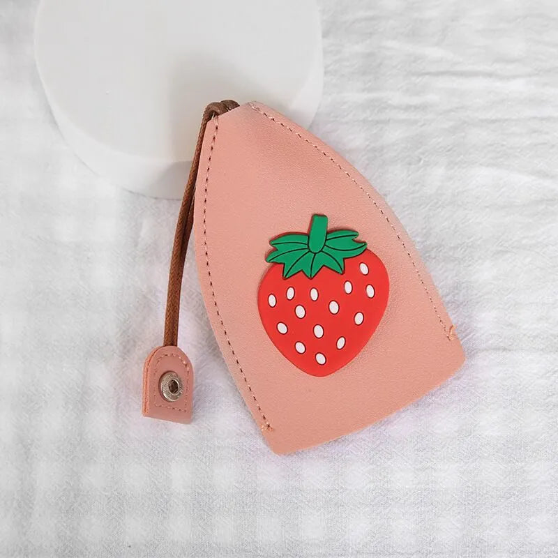 Cartoon design pull-out key case for car keys made from PU leather with pull-out tab