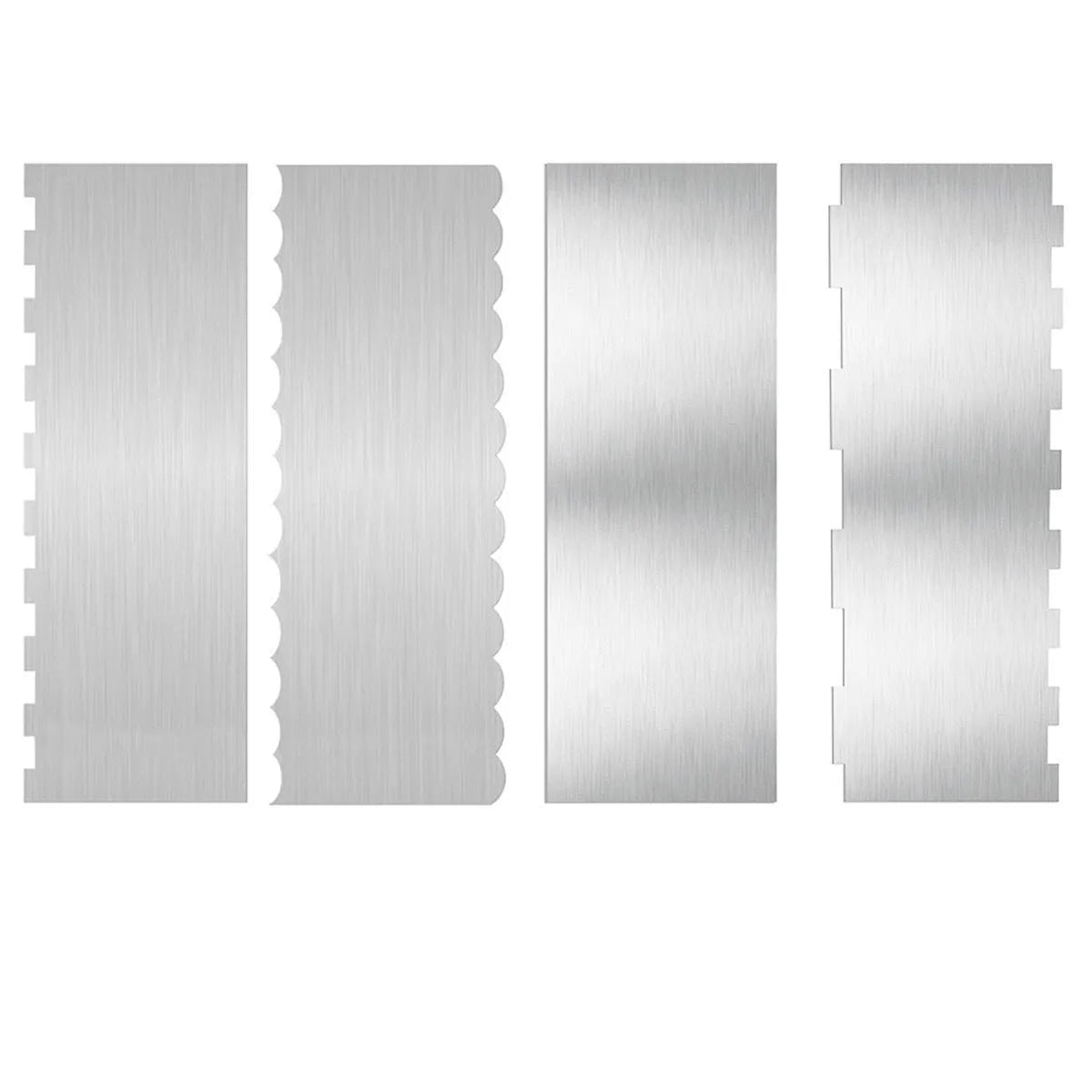 Stainless steel cake decorating cream scraper with polygon patterns