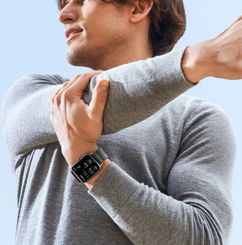 S4PLUS LS11 smart sports watch with AMOLED display shown in black, champagne or silver colours