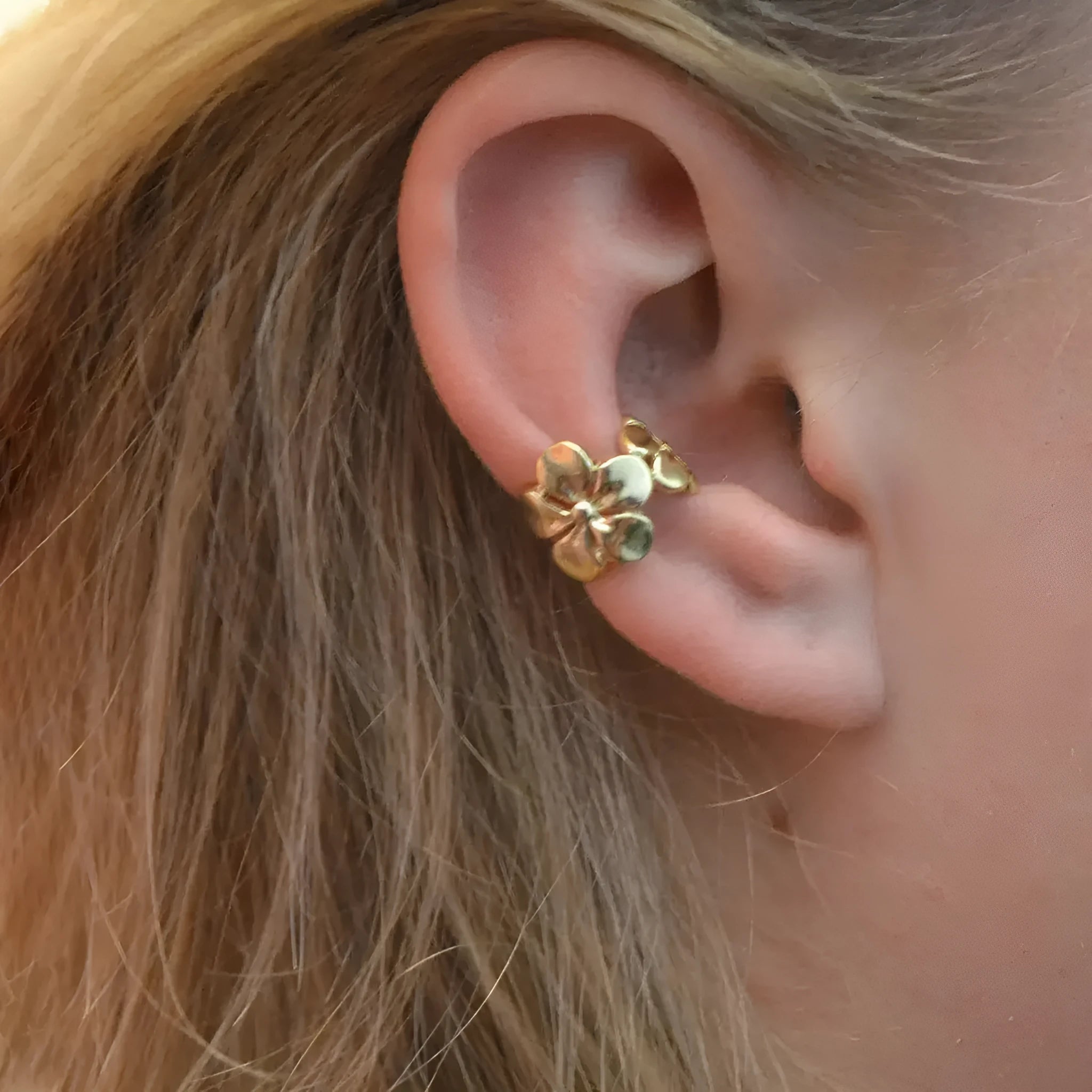 Gold electroplated alloy starfish conch shell drop earrings for women