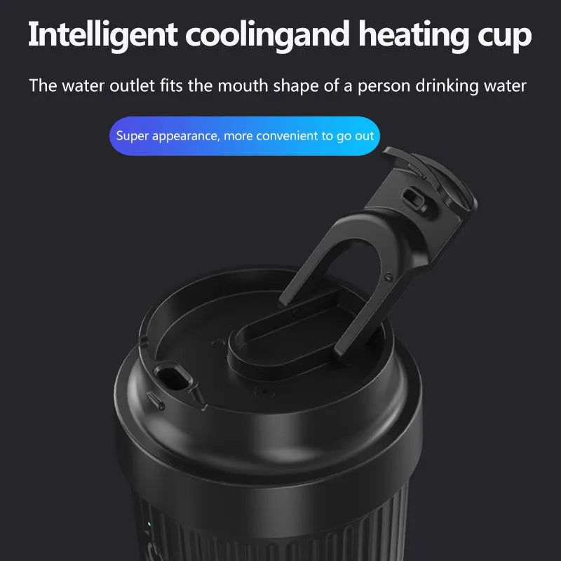 12V car-mounted smart heating and cooling cup, 36W, PP ABS Teflon, 111 x 96 x 235 mm, black blue white