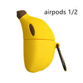 Yellow banana silicone protective case for Apple AirPods Pro and AirPods 3rd generation wireless headphones