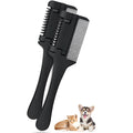 Pet razor comb with detangling teeth and replaceable blade for dog and cat grooming