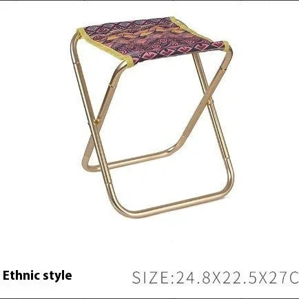 Black aluminium alloy folding stool in national style design for outdoor fishing and camping